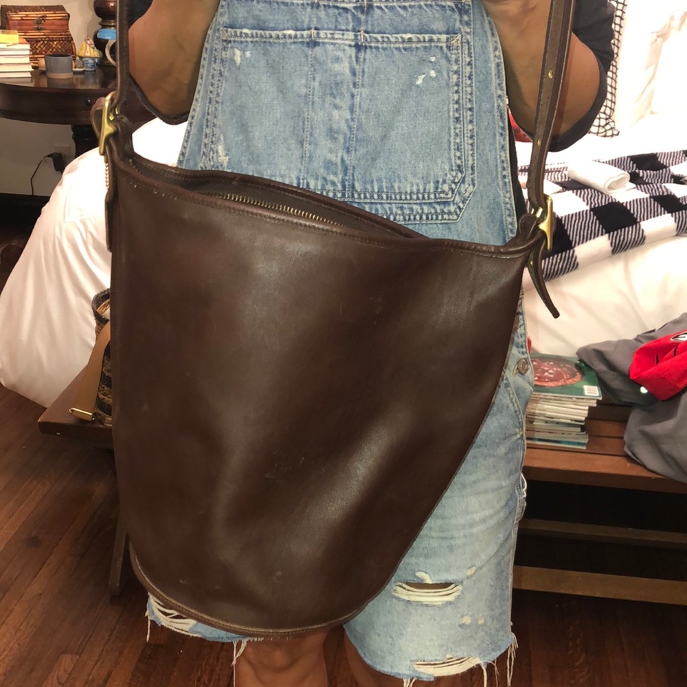 COACH Pure Brown Leather Bucket Bag